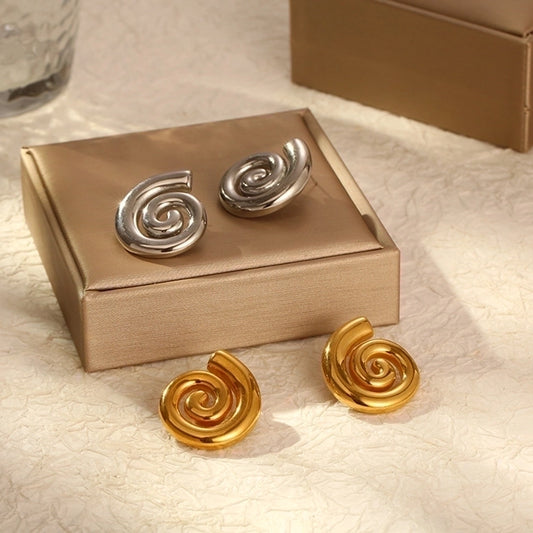 Aretes espirales casuales chunky