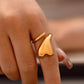 Anillo grande corazon chunky geométrico casual