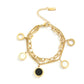 Pulsera doble en tendencia cadena charms