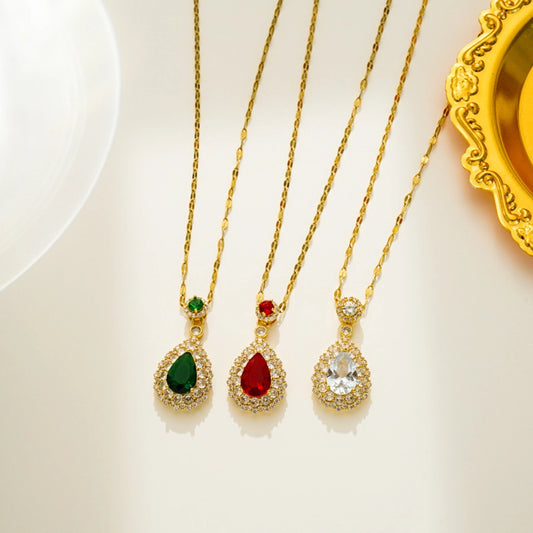 Collar dije elegante vintage piedra cristal colores varios