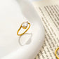 Anillo simple con circonias elegante casual