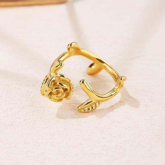 Anillo en forma de rosa casual elegante