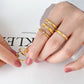 Anillos casuales básicos tendencia simples con mini piedras
