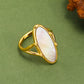 Anillo madre perla grande básico vintage