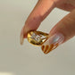 Anillo chunky básico tendencia circonia simple
