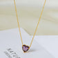 Collar romántico dije corazón piedra colores