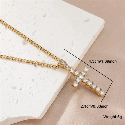 Collar dije de cruz con zirconias