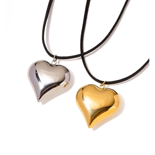 Collar ajustable corazón chunky de lazo