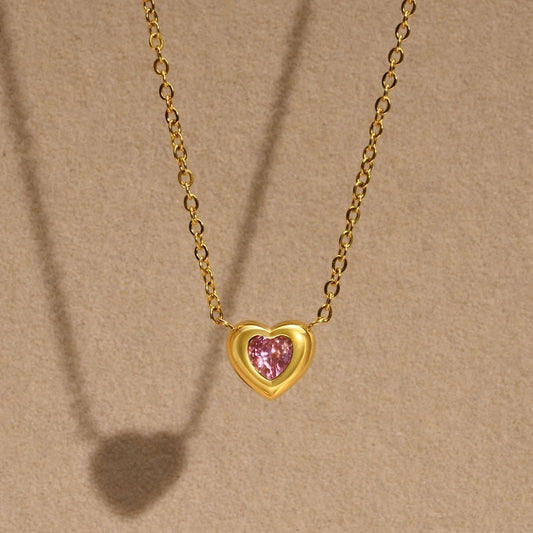 Collar de corazón con circonia romántico casual formal