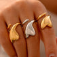 Anillo grande corazon chunky geométrico casual