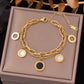 Pulsera doble en tendencia cadena charms