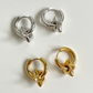 Aretes estilo huggies corazón estrella casual