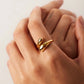 Anillo estilo chunky forma de gota casual
