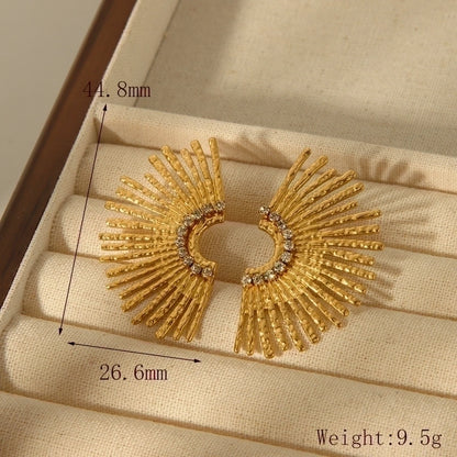 Aretes medio sol estilo etnicos elegantes básicos
