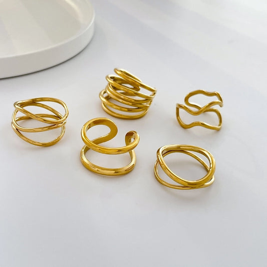 Anillos simples geométricos básico tendencia