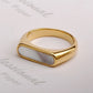 Anillo básico madre perla rectangular básico tendencia