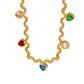 Collar estilo simple con corazones de circonias multicolor