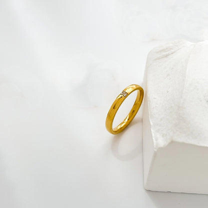 Anillos casuales básicos tendencia simples con mini piedras