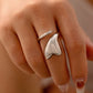 Anillo grande corazon chunky geométrico casual