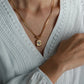Collar vintage corazón circonia dije básico casual