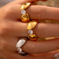 Anillo estilo chunky con piedra cristal