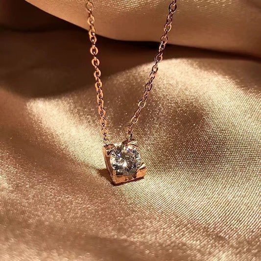 Collar piedra cristal elegante romántico básico tendencia
