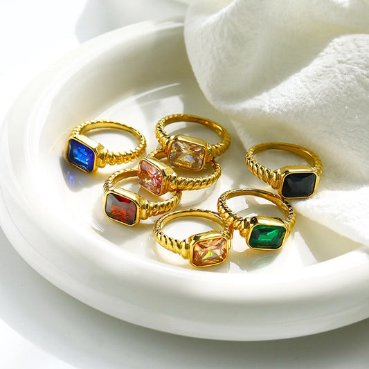 Anillo estilo vintage piedra cristal colores varios