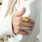 Anillo chunky corazón grande tendencia básico