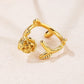 Anillo en forma de rosa casual elegante