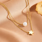 Collar doble estrella perlita