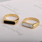 Anillo básico madre perla rectangular básico tendencia