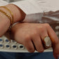 Anillo tendencia madre perla grande estilo chunky
