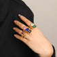 Anillo estilo vintage piedra cristal colores varios