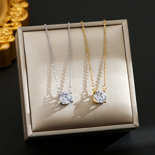 Collar piedra cristal elegante romántico básico tendencia