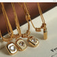 Collar vintage corazón circonia dije básico casual