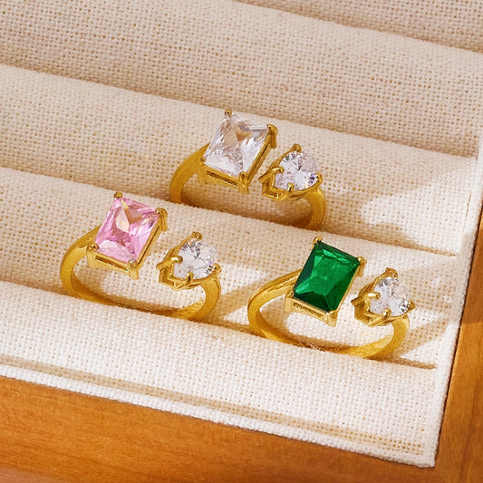 Anillo circonia romántico colores varios