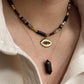 Juego de collares y anillo layering piedra natural estilo étnico