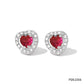 Juego de collar y aretes romántico corazón con circonias cristal
