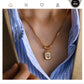 Collar vintage corazón circonia dije básico casual