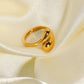 Anillo estilo chunky forma de gota casual