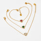 Juego de collar y aretes romántico corazón con circonias cristal