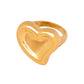 Anillo chunky corazón grande tendencia básico