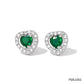 Juego de collar y aretes romántico corazón con circonias cristal