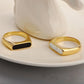 Anillo básico madre perla rectangular básico tendencia