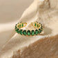 Set de anillos y collar verde jade vintage
