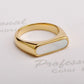 Anillo básico madre perla rectangular básico tendencia