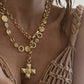 Collar de cruz estilo chunky casual tendencia